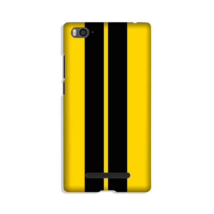Black Yellow Pattern Mobile Back Case for Xiaomi Mi 4i (Design - 377)