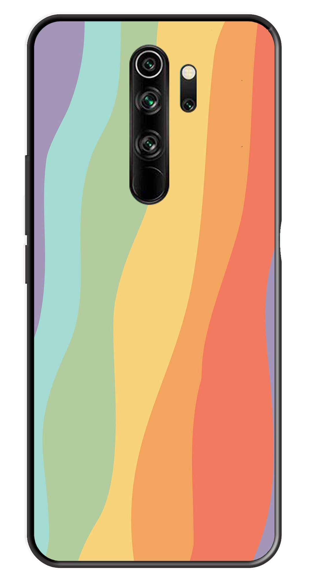 Muted Rainbow Metal Mobile Case for Redmi Note 8 Pro   (Design No -02)