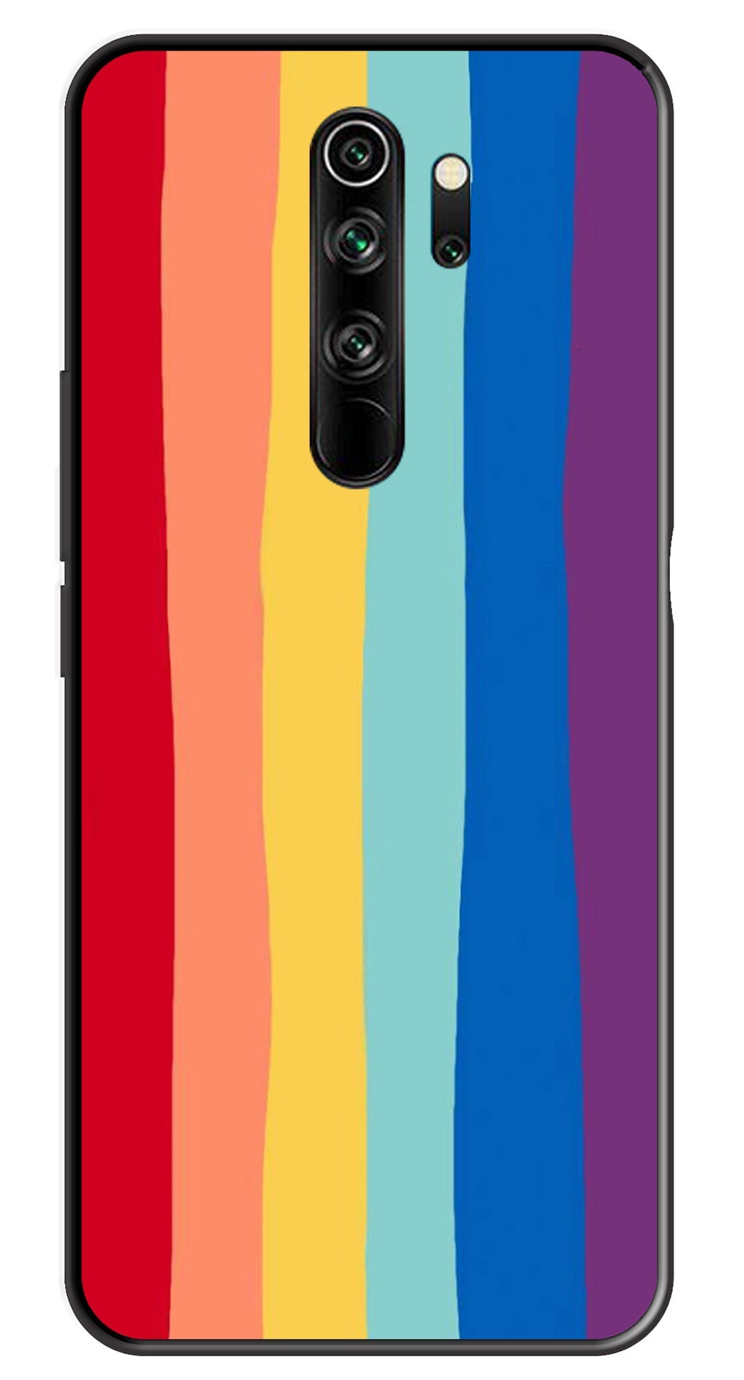 Rainbow MultiColor Metal Mobile Case for Redmi Note 8 Pro   (Design No -03)