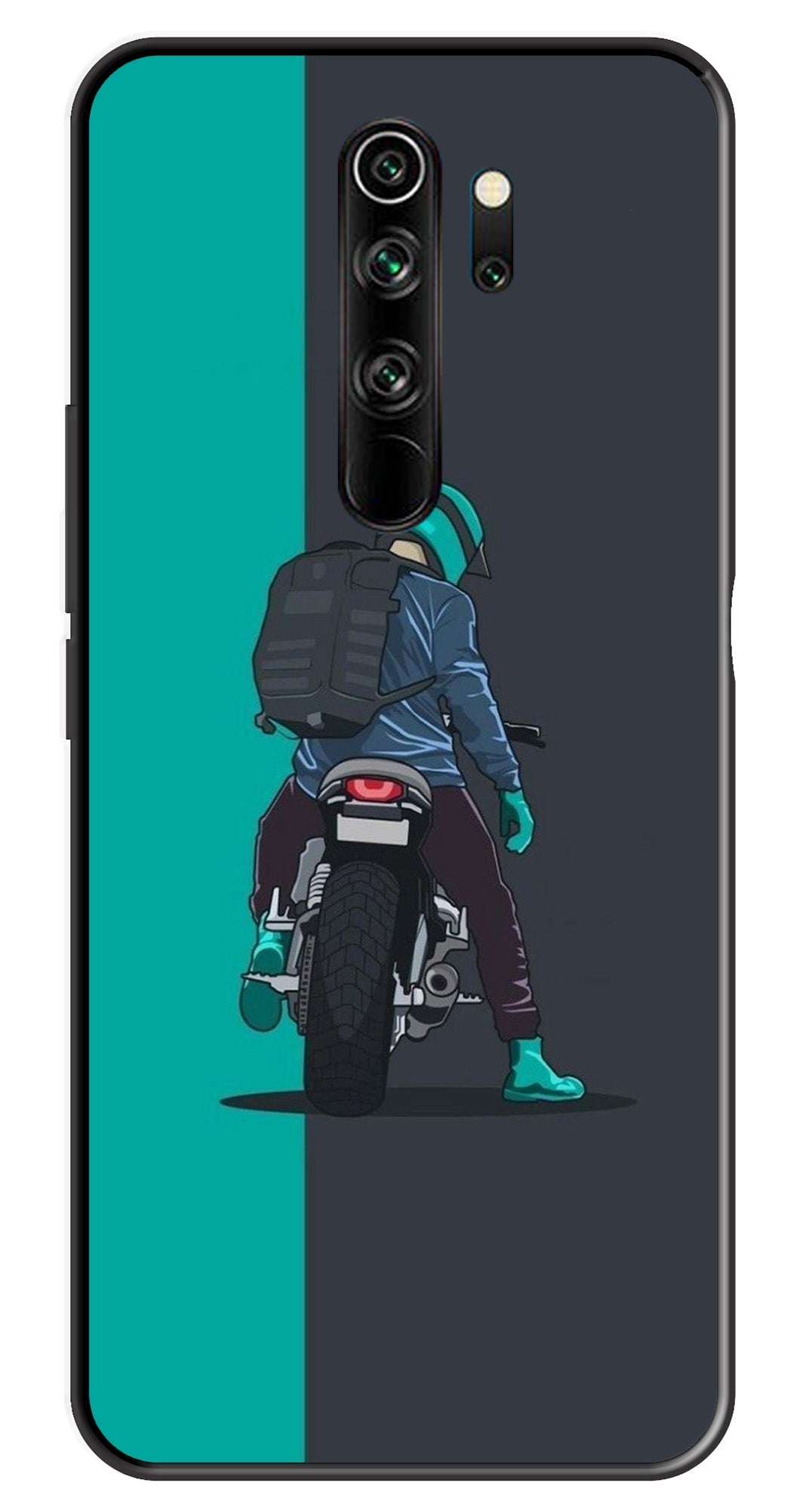 Bike Lover Metal Mobile Case for Redmi Note 8 Pro   (Design No -05)