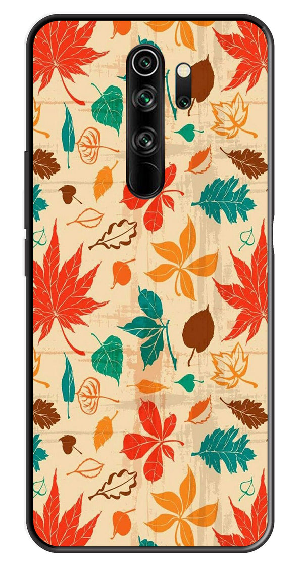 Leafs Design Metal Mobile Case for Redmi Note 8 Pro   (Design No -14)