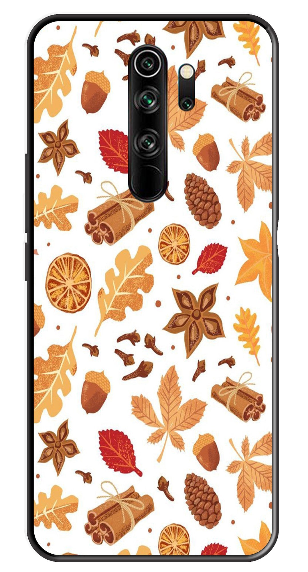 Autumn Leaf Metal Mobile Case for Redmi Note 8 Pro   (Design No -19)