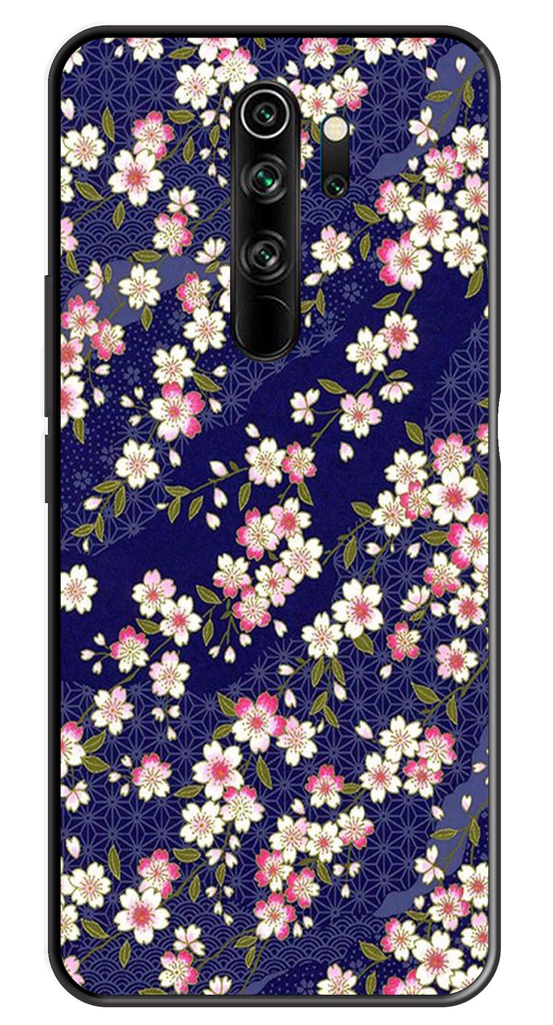 Flower Design Metal Mobile Case for Redmi Note 8 Pro   (Design No -25)