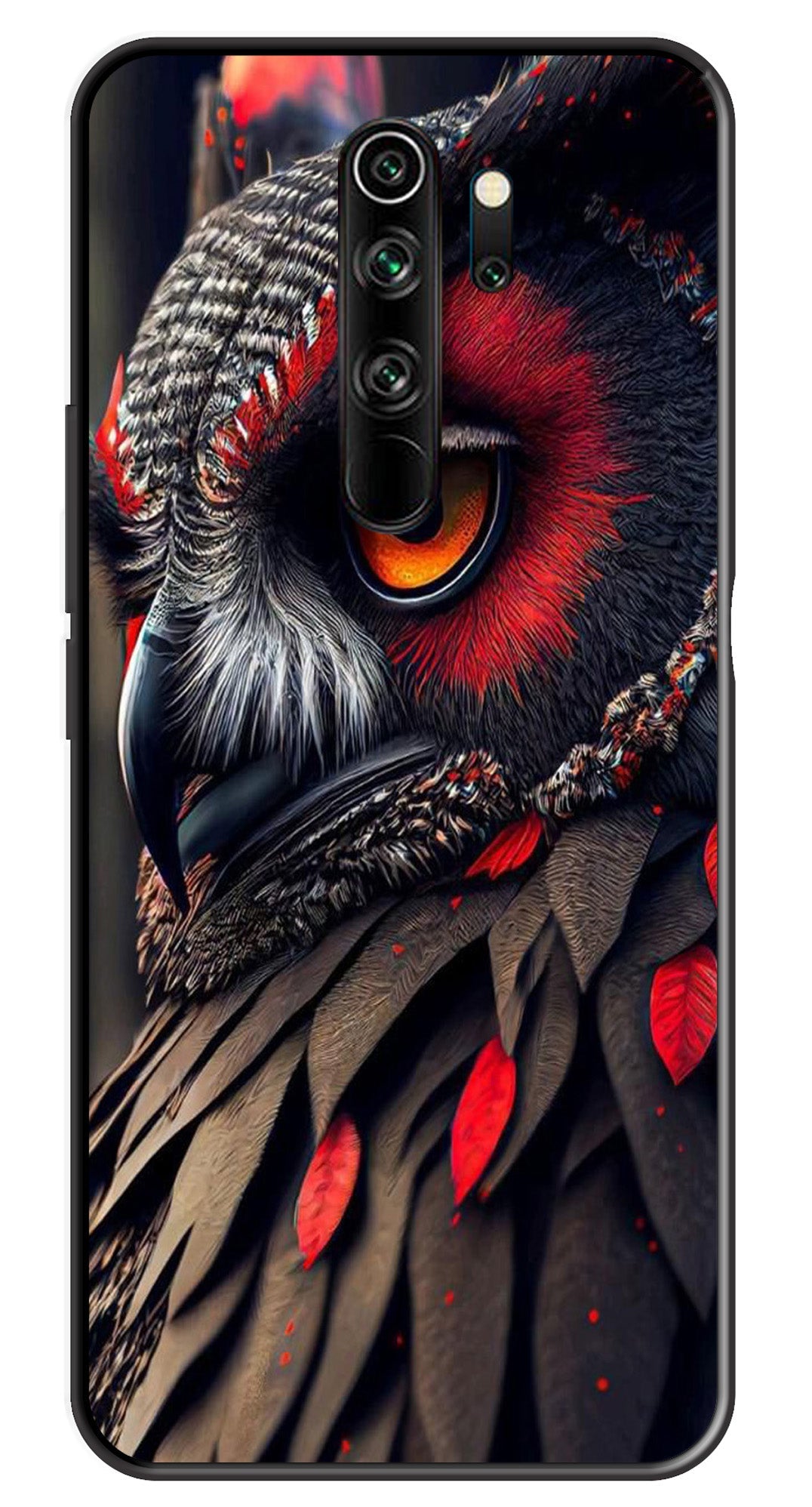 Owl Design Metal Mobile Case for Redmi Note 8 Pro   (Design No -26)