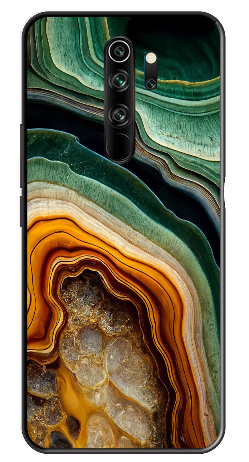 Marble Design Metal Mobile Case for Redmi Note 8 Pro   (Design No -28)