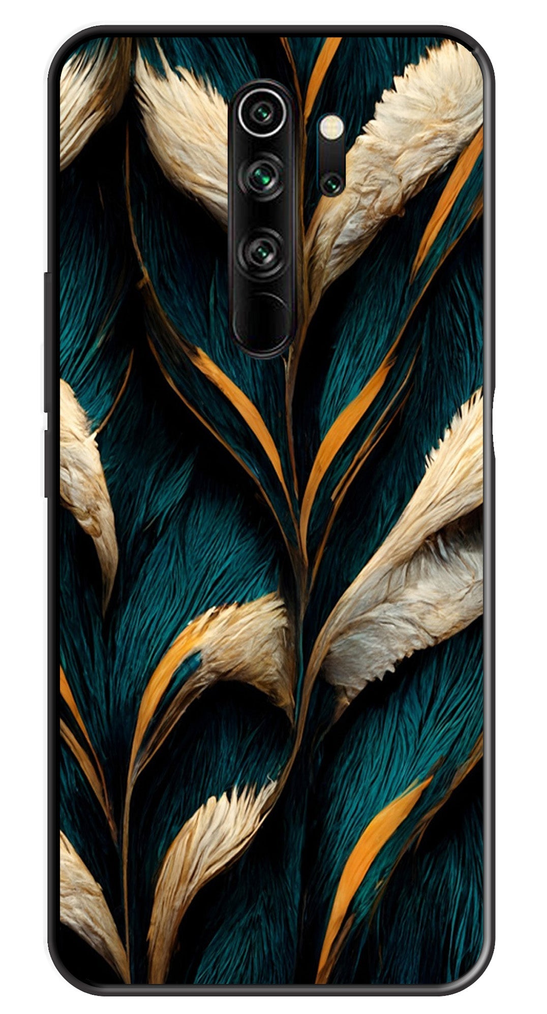 Feathers Metal Mobile Case for Redmi Note 8 Pro   (Design No -30)