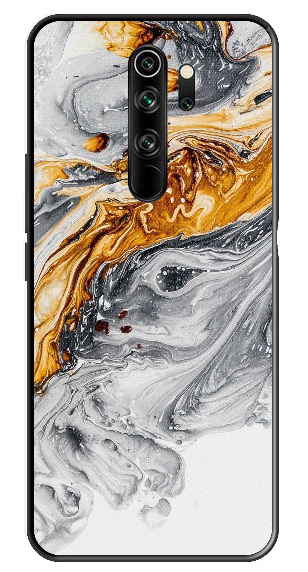 Marble Pattern Metal Mobile Case for Redmi Note 8 Pro   (Design No -36)