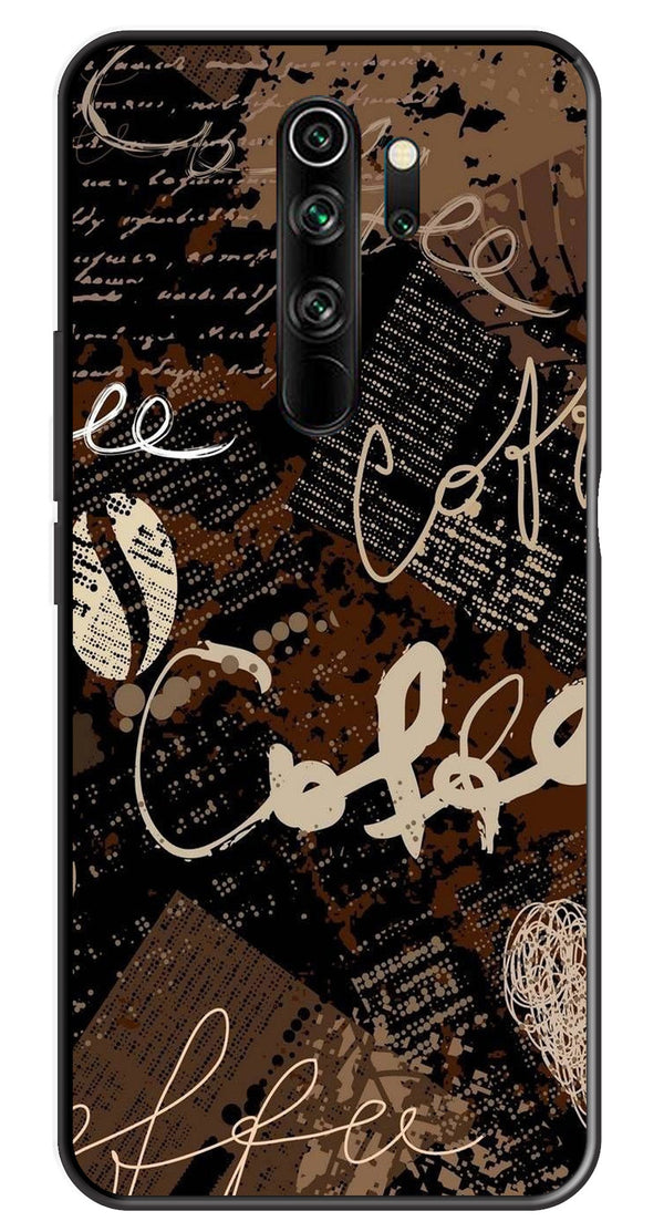 Coffee Pattern Metal Mobile Case for Redmi Note 8 Pro   (Design No -37)