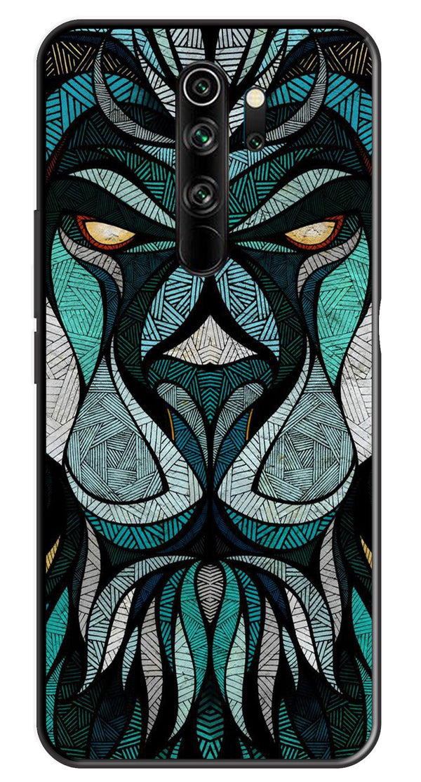 Lion Pattern Metal Mobile Case for Redmi Note 8 Pro   (Design No -40)