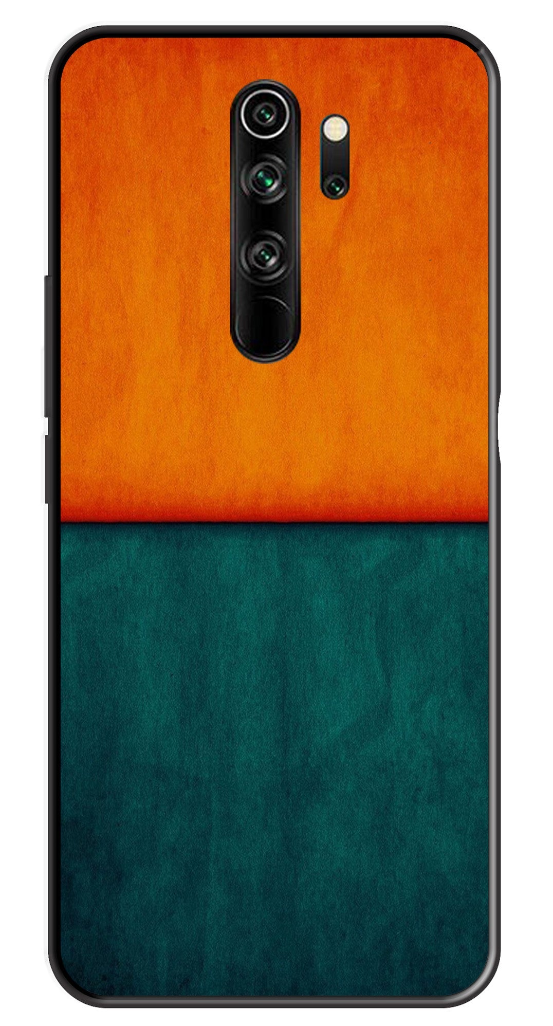 Orange Green Pattern Metal Mobile Case for Redmi Note 8 Pro   (Design No -45)