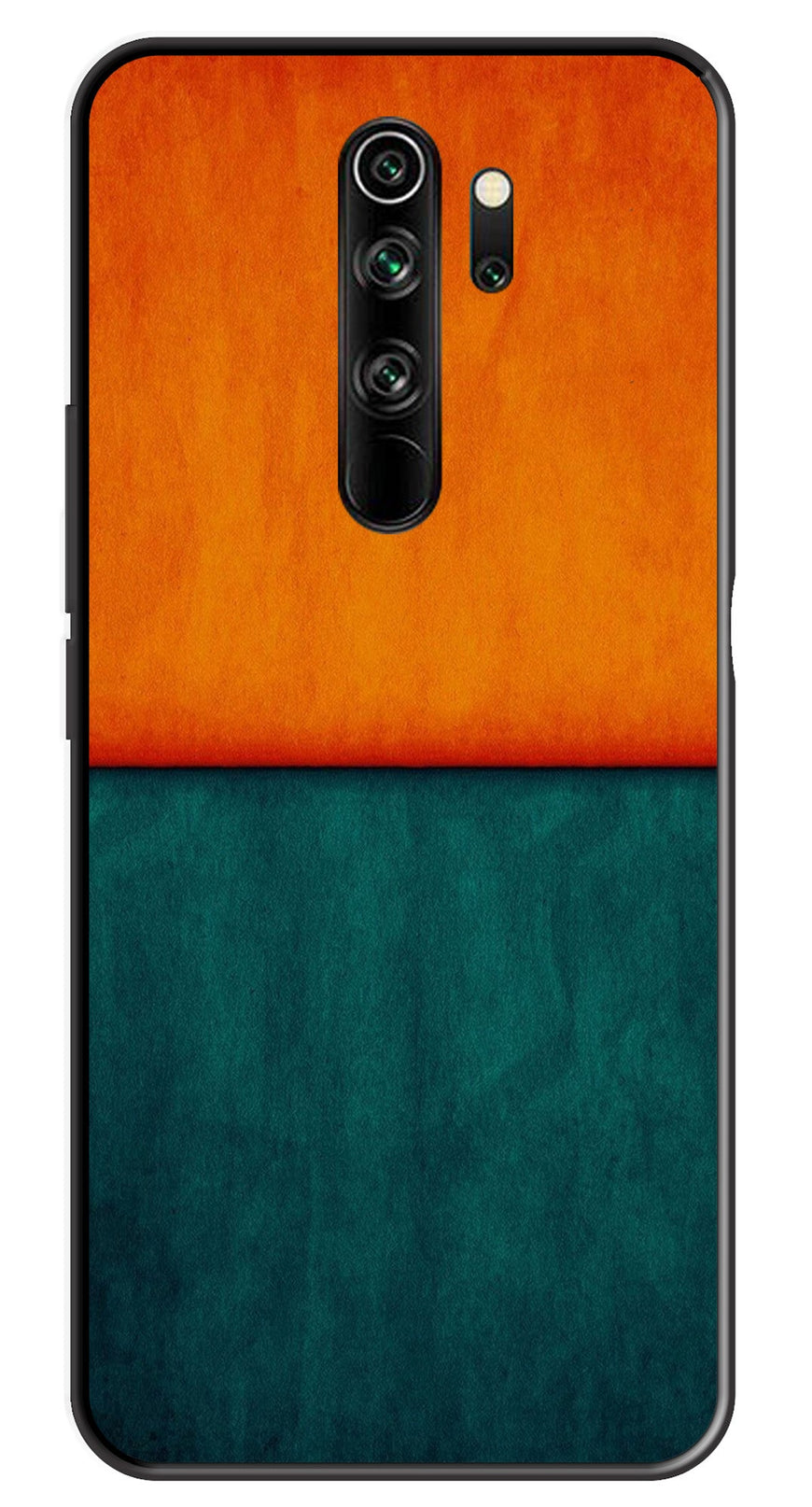 Orange Green Pattern Metal Mobile Case for Redmi Note 8 Pro   (Design No -45)