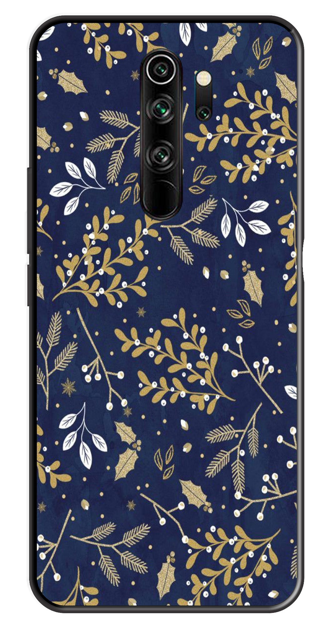 Floral Pattern  Metal Mobile Case for Redmi Note 8 Pro   (Design No -52)
