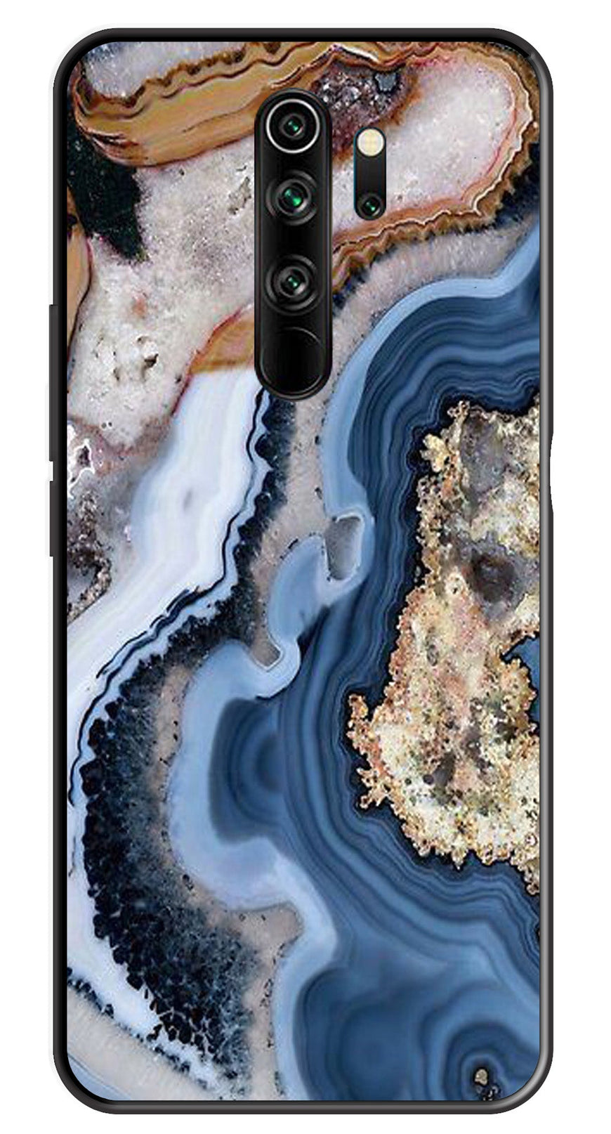 Marble Design Metal Mobile Case for Redmi Note 8 Pro   (Design No -53)