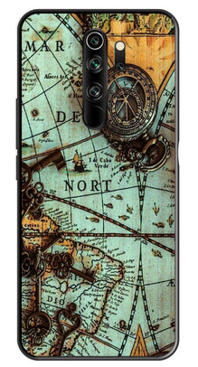 Map Design Metal Mobile Case for Redmi Note 8 Pro