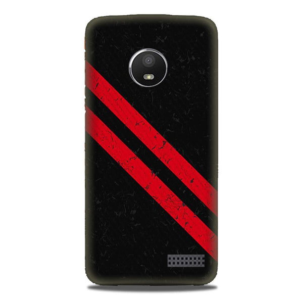 Black Red Pattern Mobile Back Case for Moto E4 (Design - 373)