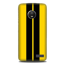 Black Yellow Pattern Mobile Back Case for Moto E4 (Design - 377)