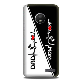 Love Mom Dad Mobile Back Case for Moto E4 (Design - 385)