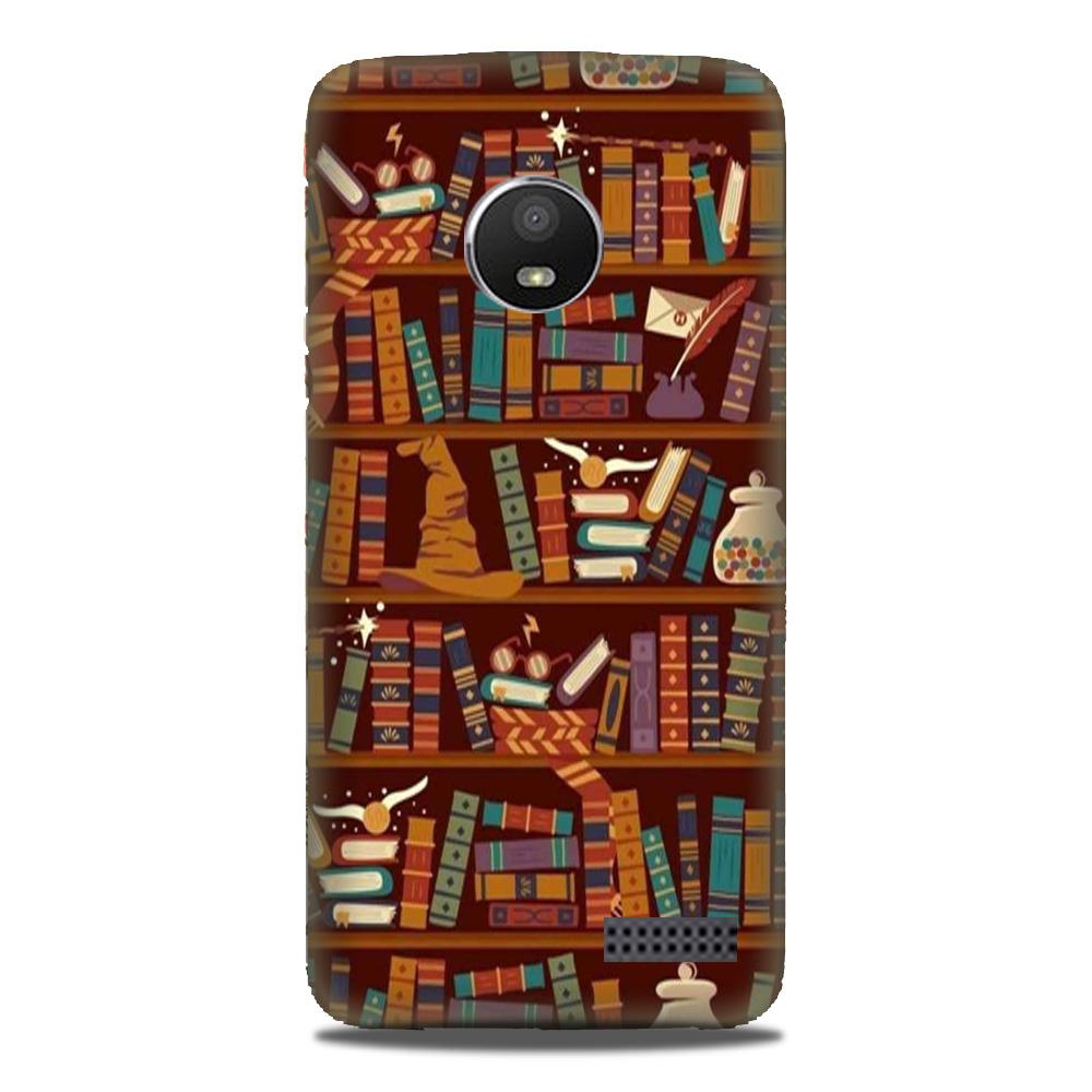 Book Shelf Mobile Back Case for Moto E4 Plus (Design - 390)