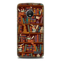 Book Shelf Mobile Back Case for Moto E4 Plus (Design - 390)