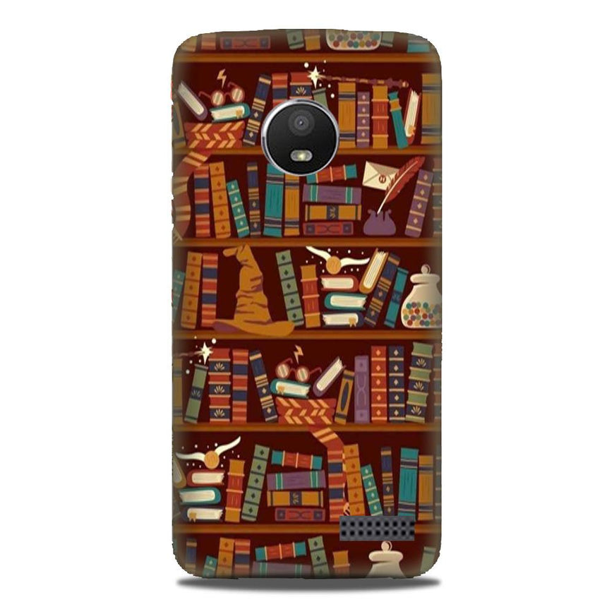 Book Shelf Mobile Back Case for Moto E4 (Design - 390)