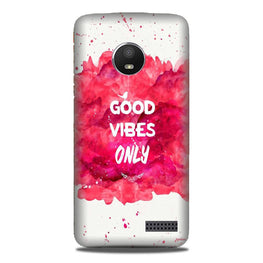 Good Vibes Only Mobile Back Case for Moto E4 (Design - 393)