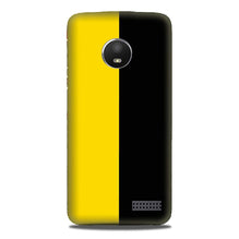 Black Yellow Pattern Mobile Back Case for Moto E4 (Design - 397)