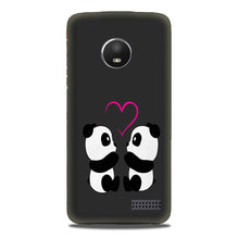 Panda Love Mobile Back Case for Moto E4 (Design - 398)
