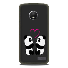 Panda Love Mobile Back Case for Moto E4 (Design - 398)