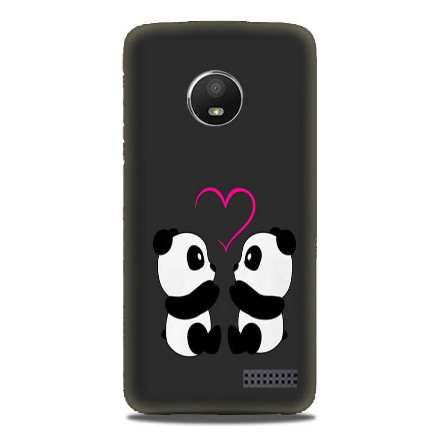 Panda Love Mobile Back Case for Moto E4 Plus (Design - 398)