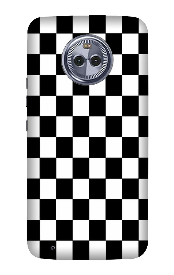 Black White Boxes Mobile Back Case for Moto G6 Play (Design - 372)
