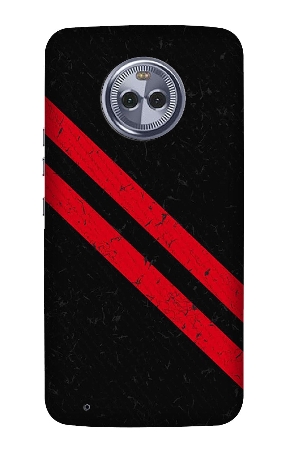 Black Red Pattern Mobile Back Case for Moto G6 Play (Design - 373)
