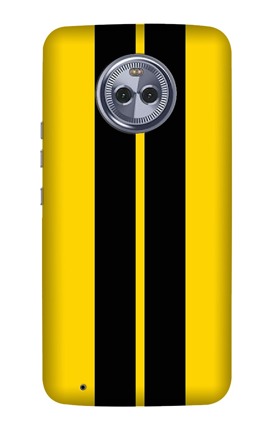 Black Yellow Pattern Mobile Back Case for Moto G6 Play (Design - 377)
