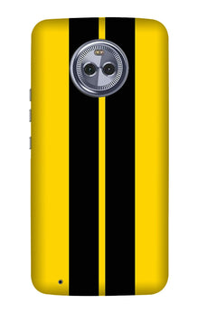 Black Yellow Pattern Mobile Back Case for Moto G6 Plus (Design - 377)
