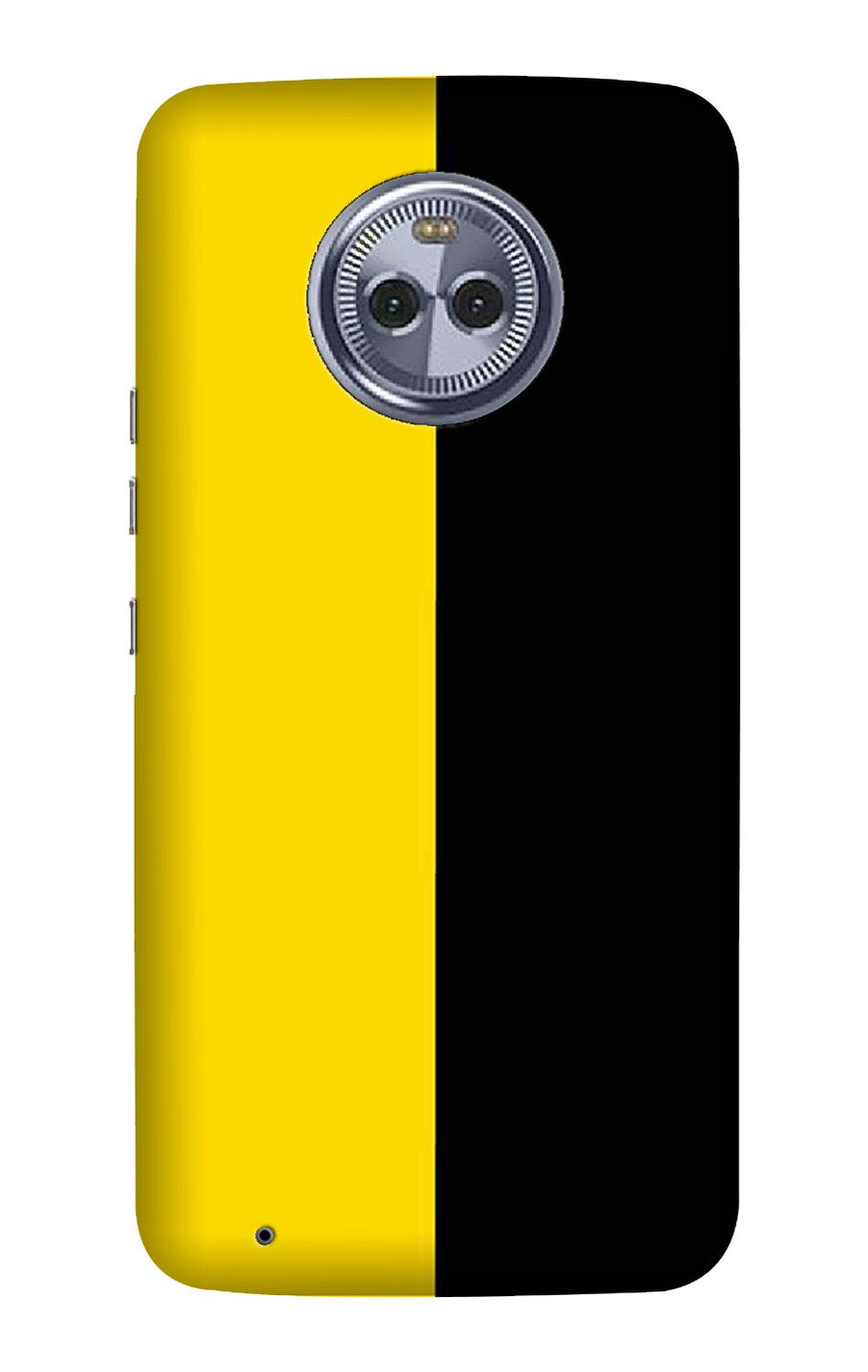 Black Yellow Pattern Mobile Back Case for Moto X4 (Design - 397)
