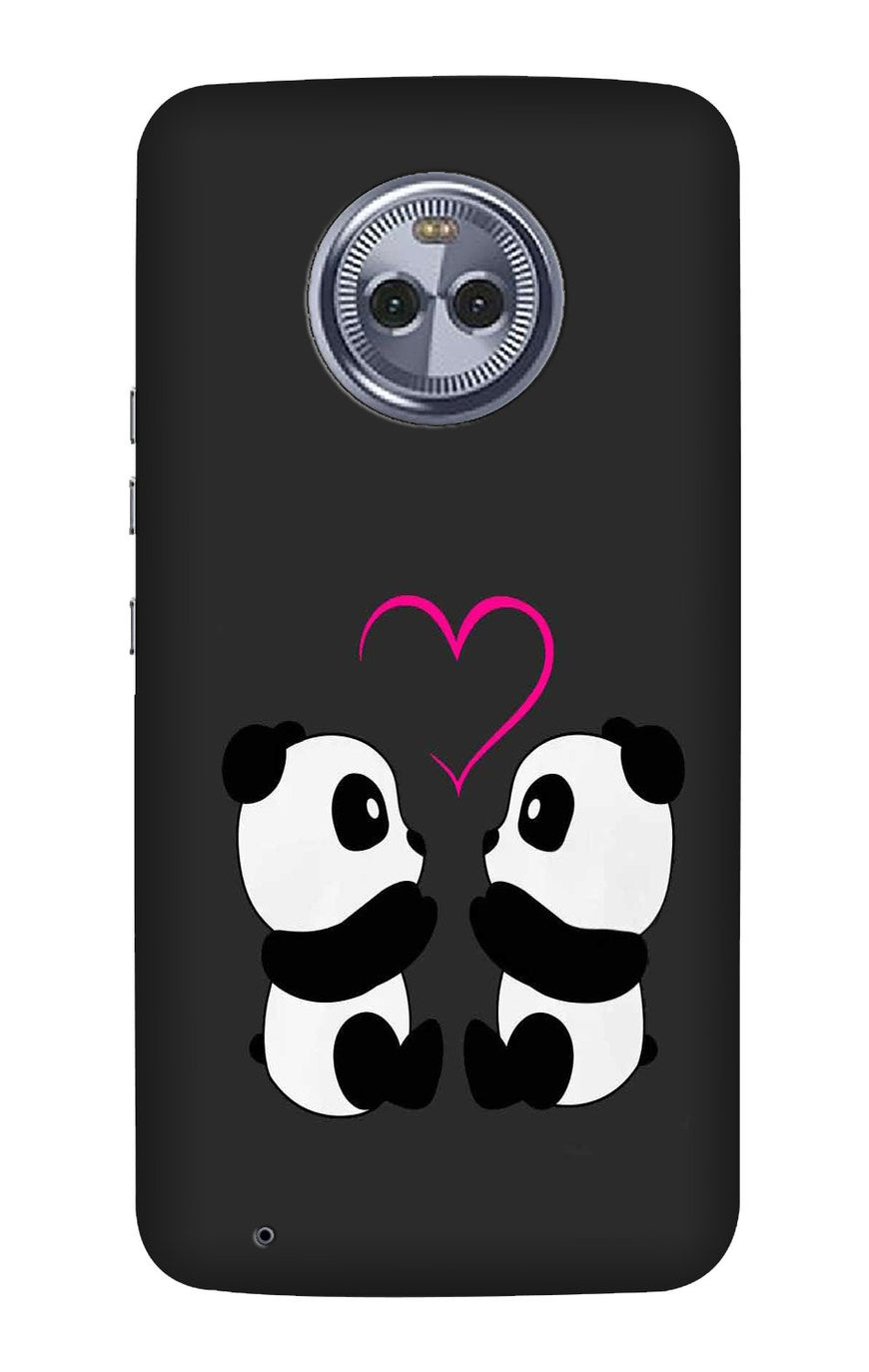 Panda Love Mobile Back Case for Moto X4 (Design - 398)