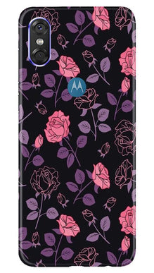 Rose Pattern Mobile Back Case for Moto One (Design - 2)