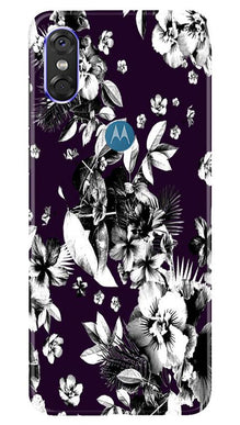 white flowers Mobile Back Case for Moto P30 Play (Design - 7)