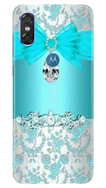 Shinny Blue Background Mobile Back Case for Moto One (Design - 32)