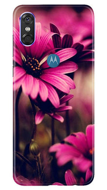 Purple Daisy Mobile Back Case for Moto P30 Play (Design - 65)