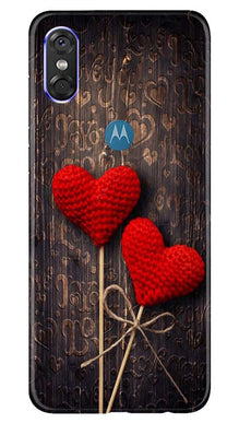 Red Hearts Mobile Back Case for Moto One (Design - 80)