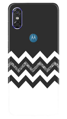 Black white Pattern2Mobile Back Case for Moto P30 Play (Design - 83)