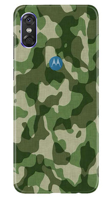 Army Camouflage Mobile Back Case for Moto P30 Play  (Design - 106)