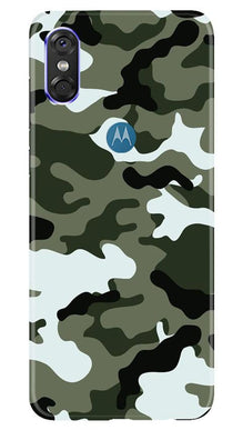 Army Camouflage Mobile Back Case for Moto P30 Play  (Design - 108)