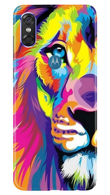 Colorful Lion Mobile Back Case for Moto P30 Play  (Design - 110)