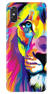 Colorful Lion Mobile Back Case for Moto P30 Play  (Design - 110)
