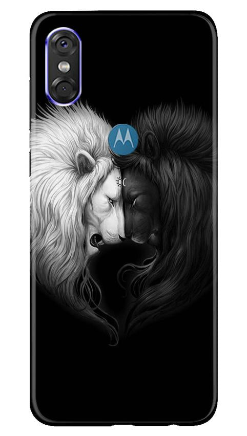 Dark White Lion Case for Moto One  (Design - 140)
