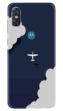 Clouds Plane Mobile Back Case for Moto One (Design - 196)
