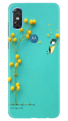 Flowers Girl Mobile Back Case for Moto One (Design - 216)