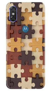 Puzzle Pattern Mobile Back Case for Moto P30 Play (Design - 217)