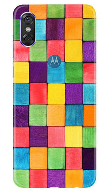 Colorful Square Mobile Back Case for Moto One (Design - 218)